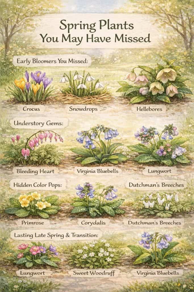 Early spring has its own quiet stars. Plants like crocus, hellebores, and Virginia bluebells bloom before most gardens wake up, filling shady spots with color when you least expect it. Tuck them under trees or along woodland edges now, and you’ll get that magical early-season pop every year 🌱🌸